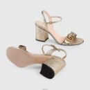Gucci Heeled Sandals - Gold & Black - 1