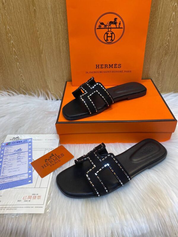 Hermes Flat Slippers With Box