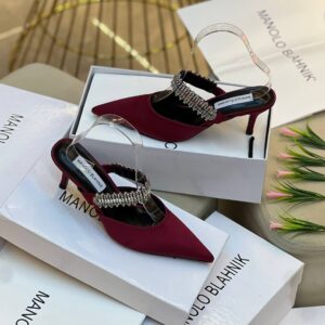 Manolo Blahnik High Heel Slippers With Box