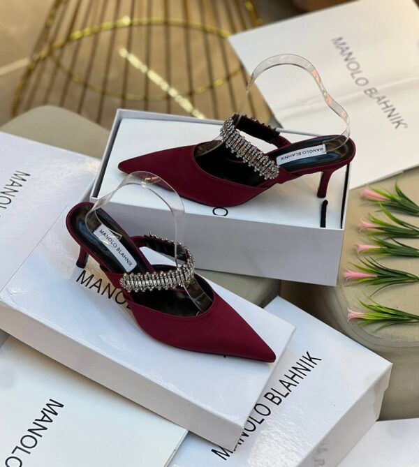 Manolo Blahnik High Heel Slippers With Box